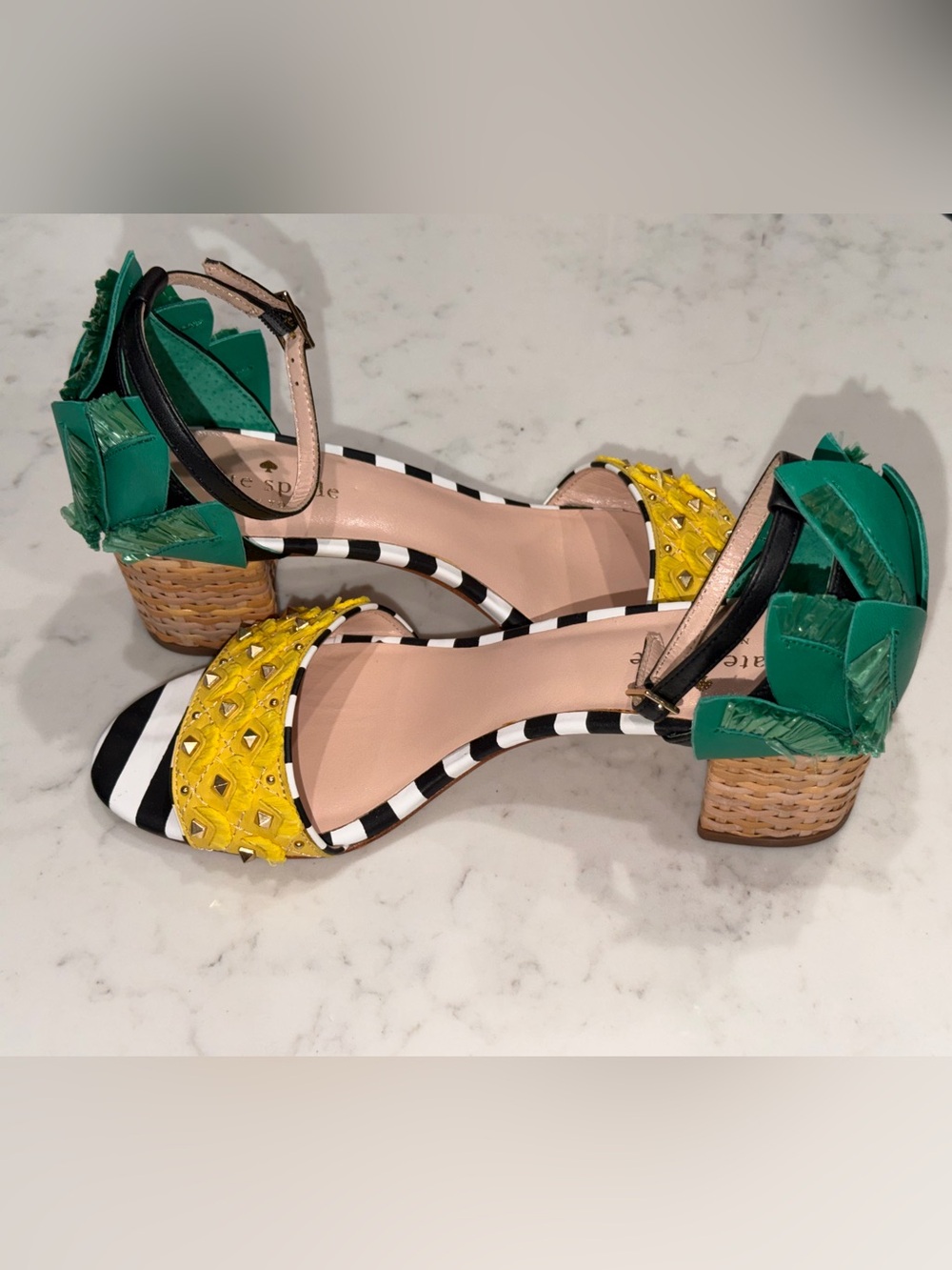 Kate Spade Wiatt Pineapple Block Heels Size 8